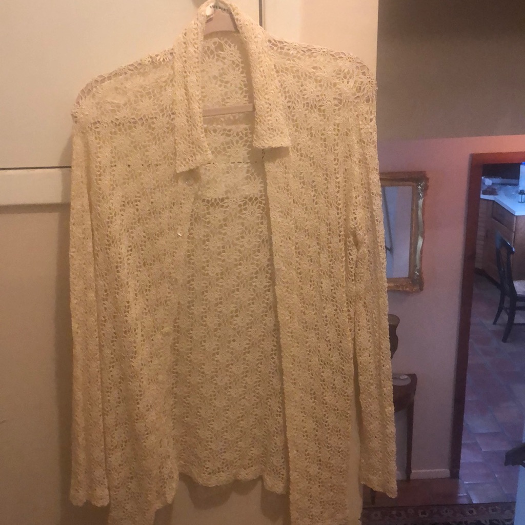 100% Silk Crocheted Shirt